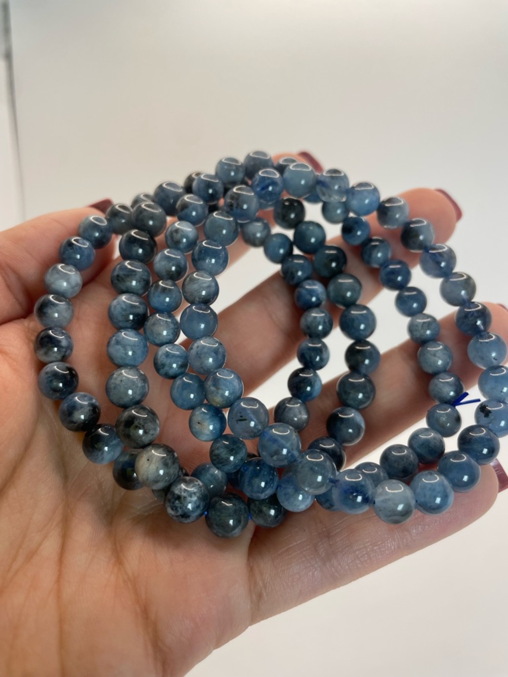 ONE Devil Aquamarine Beaded Stretch Bracelet - 6.5-7.5mm (0089)